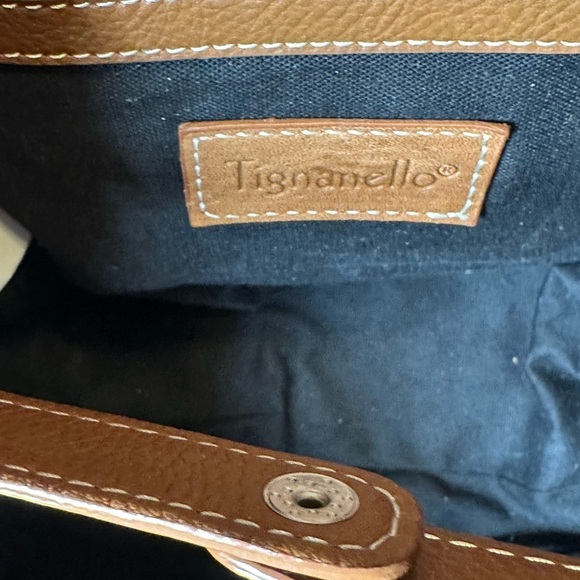 Tignanello Supple Brown 100% Leather Tote Bag with Interior Compartments - Picture 6 of 9